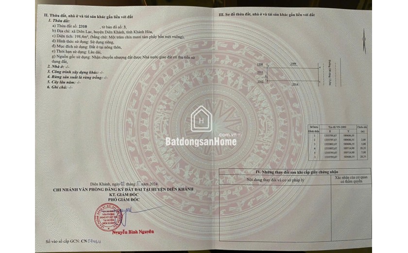 Bán đất tại Diên Lạc, Diên Khánh ngay trung tâm Hành Chính mới giá đầu tư