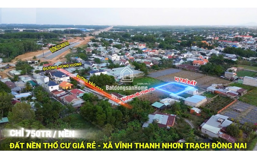 Đất nền thổ cư Nhơn Trạch giá rẻ chỉ từ 750tr/nền - Liền kề đường 25C