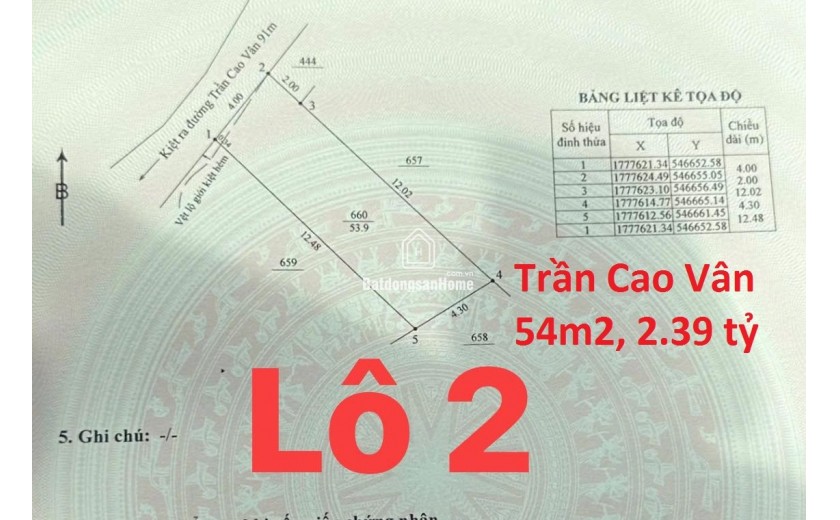♪ Đất Góc Kiệt 2.5m cách Trần Cao Vân 80m thông Biển, 57m2, hơn 2 tỷ