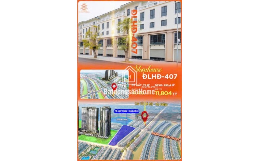 Shophouse đại lộ Hừng Đông Vinhome Ocean Park3, giá chỉ 11.8 tỷ