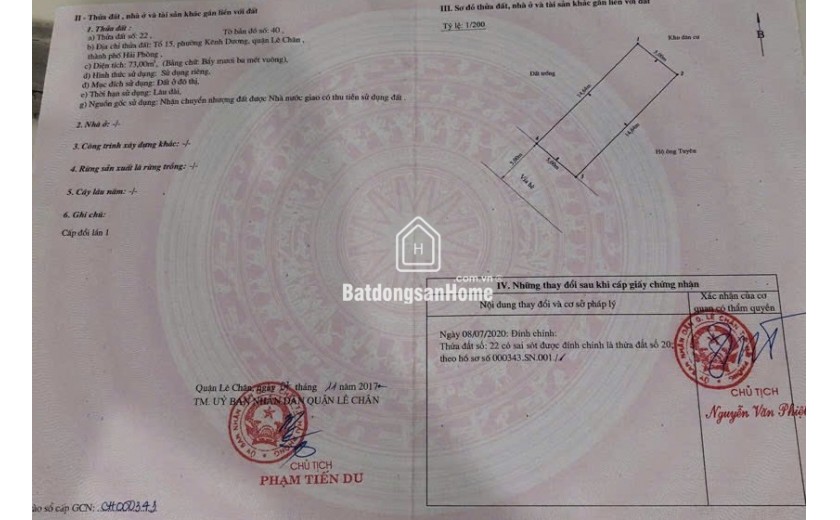 Bán đất mặt đường Ngô Kim Tài - Quán Nam, 73m, ngang 5m, vỉa hè 5m, Giá 5.1 tỉ