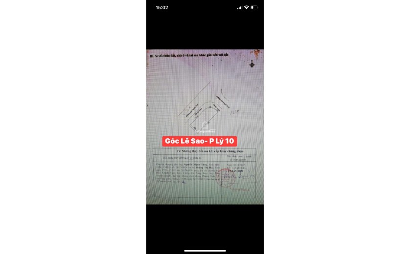 BÁN LÔ GÓC 2 MẶT TIỀN – LÊ SAO & PHƯỚC LÝ 10 