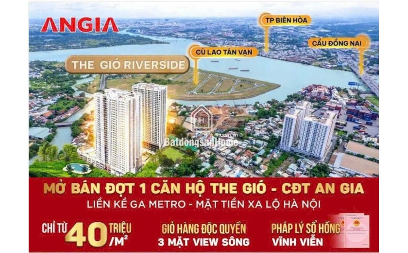 Booking The Gió Riverside của An Gia chỉ 50 triệu tặng  thêm 50tr  Hoàn 100% tiền booking + lãi suất!