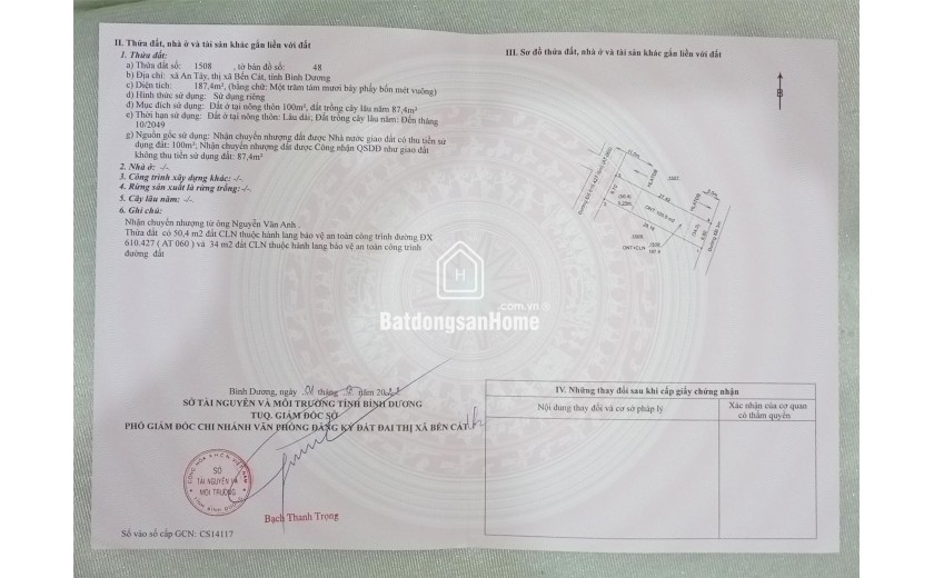 Bán gấp lô đất An Tây 060, mặt tiền đường 6m, pháp lý rõ ràng