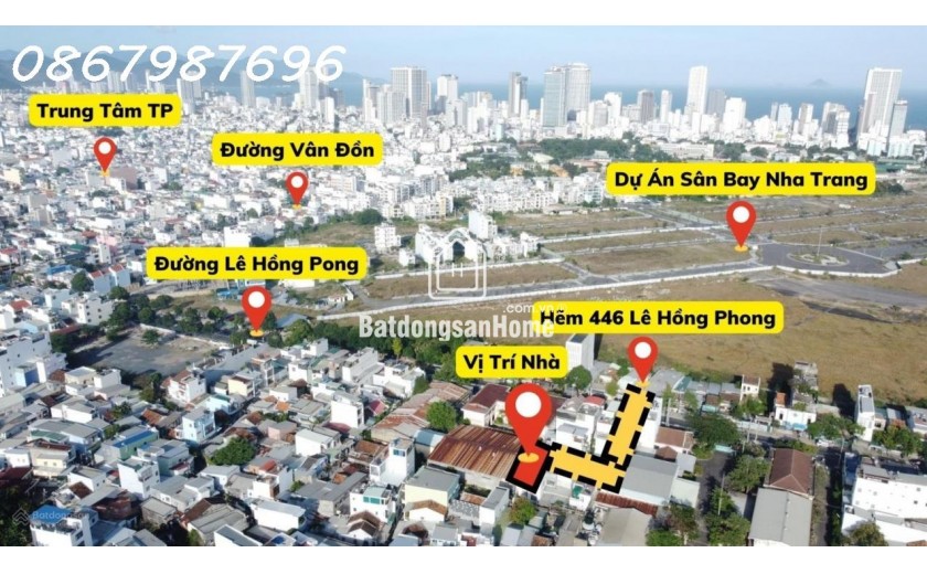 Bán hoặc Cho Thuê Nhà 3 Tầng Hẻm Lê Hồng Phong, Nha Trang - 6 Phòng Ngủ, Giá 28 Triệu/m²