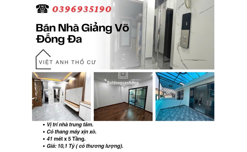 Bán nhà Phố Giảng Võ, Năm Tầng Thang Máy, Ba Gác Đỗ Cửa, 41mx5T, Giá: 10.1 Tỷ, Lh: 0396935190.