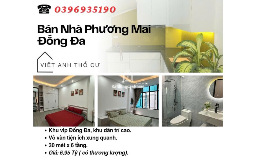 Bán nhà Phố Phương Mai_Nhà Đẹp Ở Ngay_Căn Lô Góc Thoáng Sáng_30mx6T_Giá: 6.95 Tỷ_Lh: 0396935190.