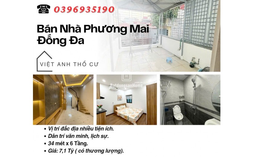 Bán nhà Phố Phương Mai_Tiện Ích Bạt Ngàn_Thoáng Sáng_Lô Góc_34mx6T_Giá: 7.1 Tỷ_Lh: 0396935190.