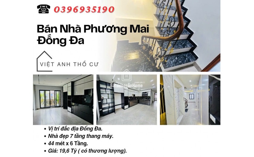 Bán nhà Phố Phương Mai_Dòng Tiền Siêu Đỉnh_7 Tầng Thang Máy_44mx6T_Giá: 19.6 Tỷ_Lh: 0396935190.