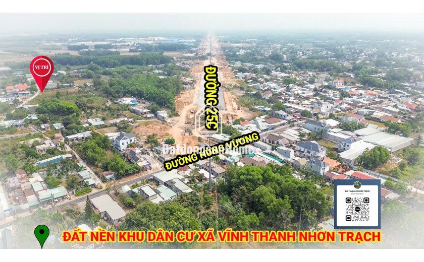 ĐẤT NỀN FULL THỔ NHƠN TRẠCH - KHU DÂN CƯ GẦN ĐƯỜNG 25C GIÁ TỐT