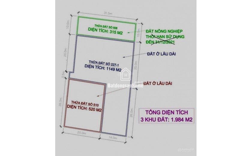 200 tỷ có thương lượng nhẹ đất 1984m2 với 2 mặt tiền lớn, hạ tầng hoàn chỉnh, khu dân cư đông đúc