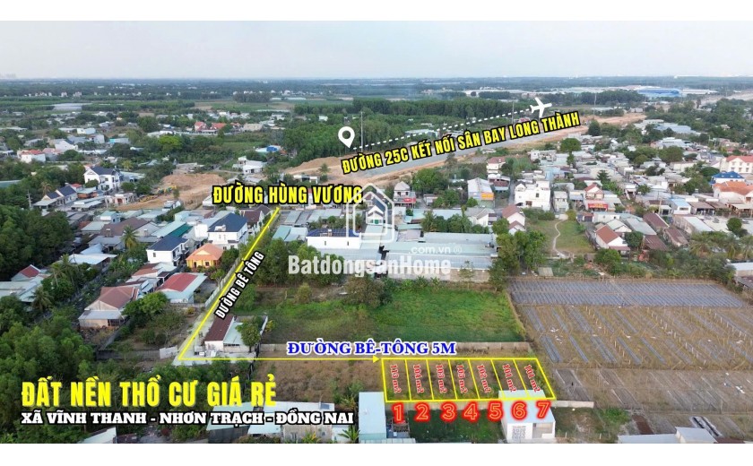 Đất nền thổ cư Nhơn Trạch giá rẻ chỉ từ 750tr/nền - Liền kề đường 25C
