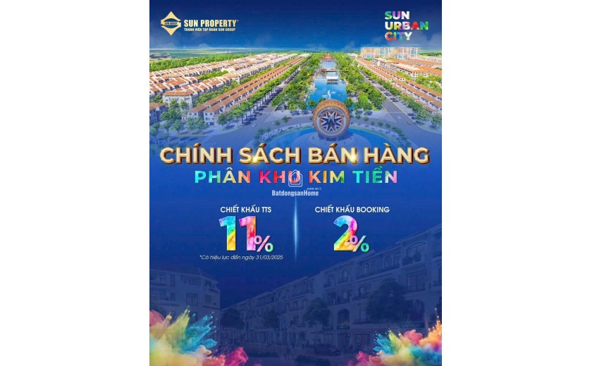NHẬN BOOKING LIỀN KỀ - BIỆT THỰ ĐẸP NHẤT SUN UBAN CITY HÀ NAM