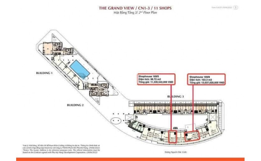 Bán Shophouse tầng 2 Grandview Phú Mỹ Hưng - Mặt tiền Nguyễn Đức Cảnh 103m2, 13 tỷ. Mua TT CDT. Xem ngay 0901323786