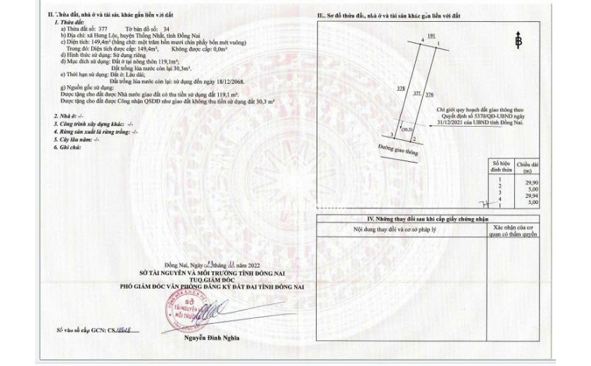 Cần tiền bán lô đất đẹp, giá cả hợp lý tại xã Hưng Lộc, Thống Nhất, Đồng Nai