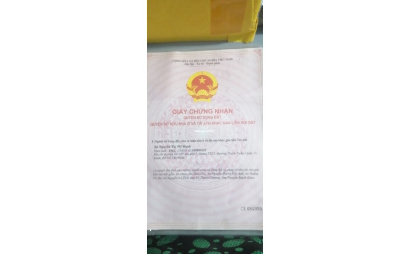 NHÀ MẶT PHỐ THẠNH XUÂN, Q.12, GIÁ 1,.8 TỶ /MỖI NỀN- VỊ TRÍ VÀNG