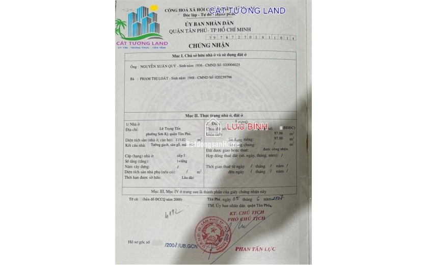 Bán nhà 4.5x23m, Hẻm 7m Lê Trọng Tấn, Tây Thạnh. Giá cực rẻ chỉ 6.8 tỷ