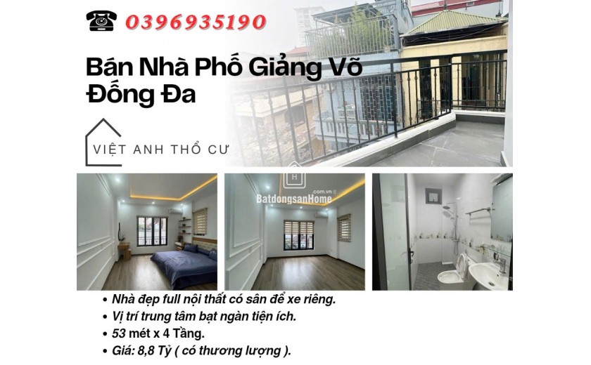 Bán nhà phố Giảng Võ_Hai Mặt Thoáng_Nhà Nội Thất Đẹp_53mx4T_Giá: 8.8 Tỷ, Lh: 0396935190.