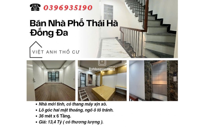 Bán nhà Phố Thái Hà_Phố VIP_Ngõ To_Nhà Đẹp Thang Máy_36mx6T_Giá: 13.4 Tỷ_Lh: 0396935190.