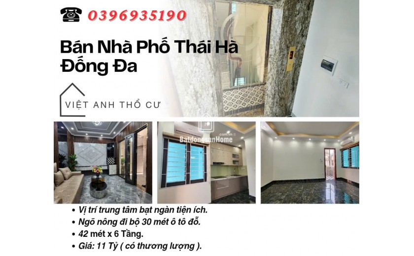 Bán nhà Thái Hà Đống Đa_Ngõ Nông_Ô Tô Đỗ Cổng_42mx6T_Giá: 11 Tỷ_Lh: 0396935190.