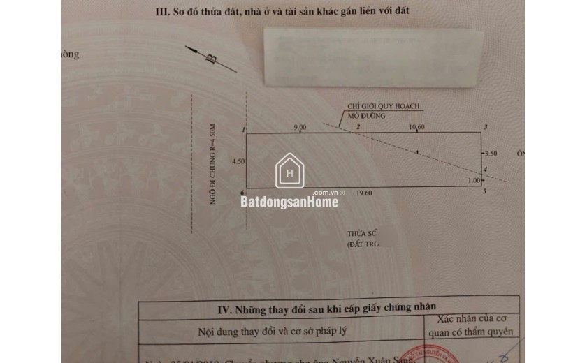 Bán nhà Trực Cát - Lê Chân, 88m ngang 4.5m, 1 tầng, ngõ ~5m, Giá 40 tr/m