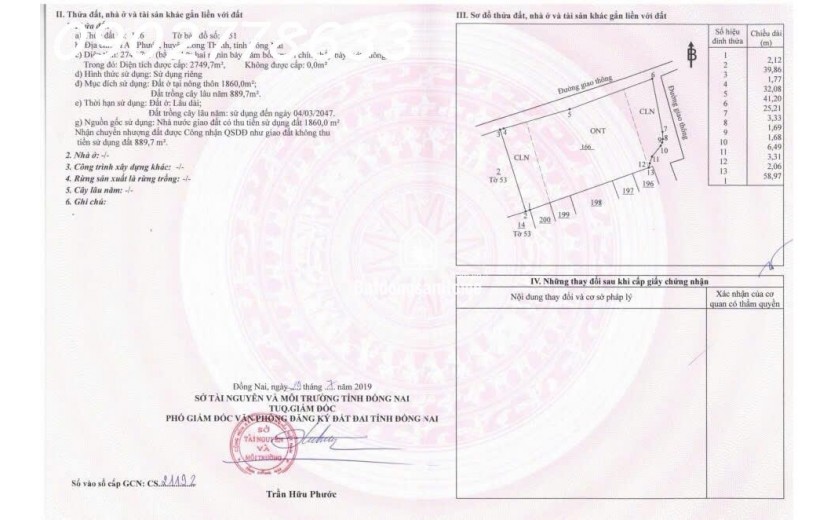 2800m2 QH đất ở toàn bộ, 1800m2 đất thổ cư! 2 MẶT TIỀN AN PHƯỚC, LONG THÀNH 14.5 TỶ