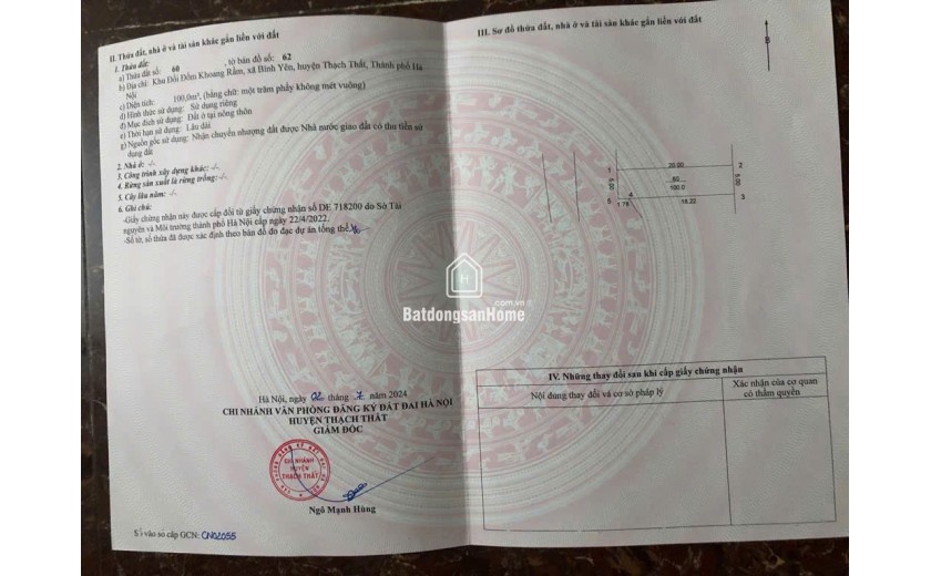 Bán gấp Đất tuyến 1 Đồi Đốm - Mặt đường lớn - Giá tốt nhất khu vực
