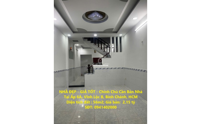 NHÀ ĐẸP - GIÁ TỐT - Chính Chủ Cần Bán Nhà Tại Ấp 6A, Vĩnh Lộc B, Bình Chánh, HCM