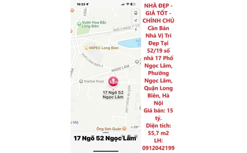 NHÀ ĐẸP - GIÁ TỐT - CHÍNH CHỦ Cần Bán Nhà Vị Trí Đẹp Tại Phường Ngọc Lâm, Quận Long Biên, Hà Nội