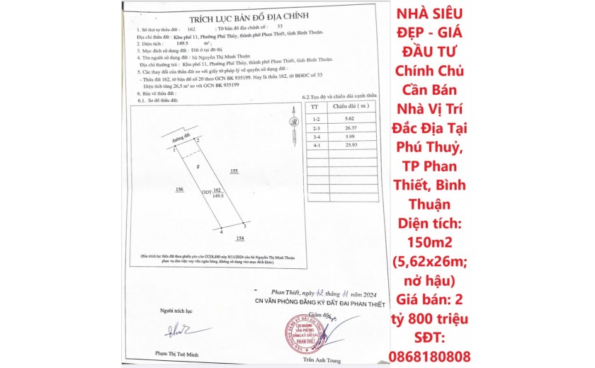 NHÀ SIÊU ĐẸP - GIÁ ĐẦU TƯ Chính Chủ Cần Bán Nhà Vị Trí Đắc Địa Tại Phú Thuỷ, TP Phan Thiết, Bình Thuận