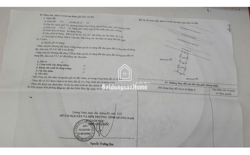 ĐẤT ĐẸP - CẦN BÁN LÔ ĐẤT MẶT TIỀN TẠI Đường Trần Thủ Độ, P.Điện Nam Đông, TX xã Điện Bàn, Quảng Nam