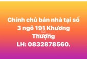 CHÍNH CHỦ BÁN NHÀ 4 TẦNG SỐ 3 NGÕ 191 PHỐ KHƯƠNG THƯỢNG