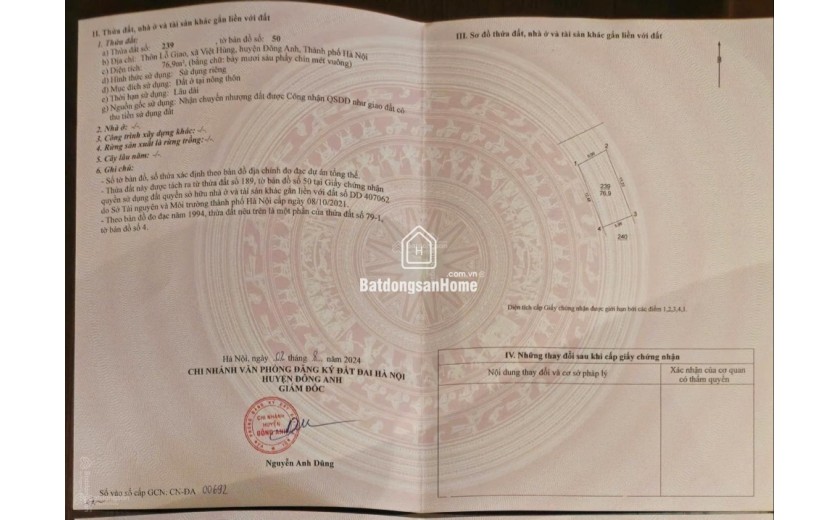 Bán 45m2 đất Nghĩa Lại, Uy Nỗ - đường thông ô tô - 200m ra QL3