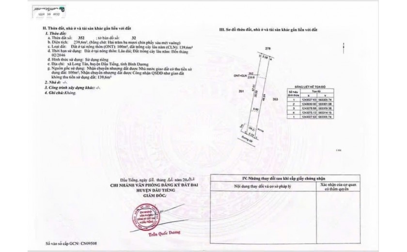 BÁN ĐẤT TÂN LONG – GẦN KCN DẦU TIẾNG 1 – GIÁ CHỈ 660 TRIỆU