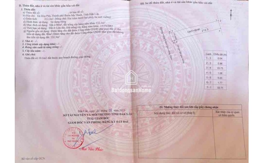 BÁN LÔ ĐẤT ĐẸP – VỊ TRÍ VÀNG HẺM CÁCH QUỐC LỘ 14: 500m– ĐỐI DIỆN KCN HÒA PHÚ - 775 TRIỆU