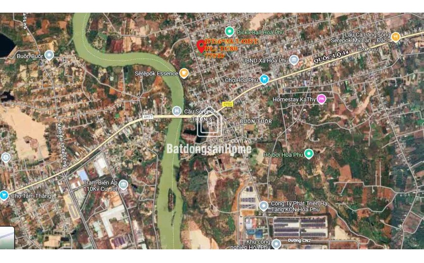 BÁN LÔ ĐẤT ĐẸP – VỊ TRÍ VÀNG HẺM CÁCH QUỐC LỘ 14: 500m– ĐỐI DIỆN KCN HÒA PHÚ - 775 TRIỆU