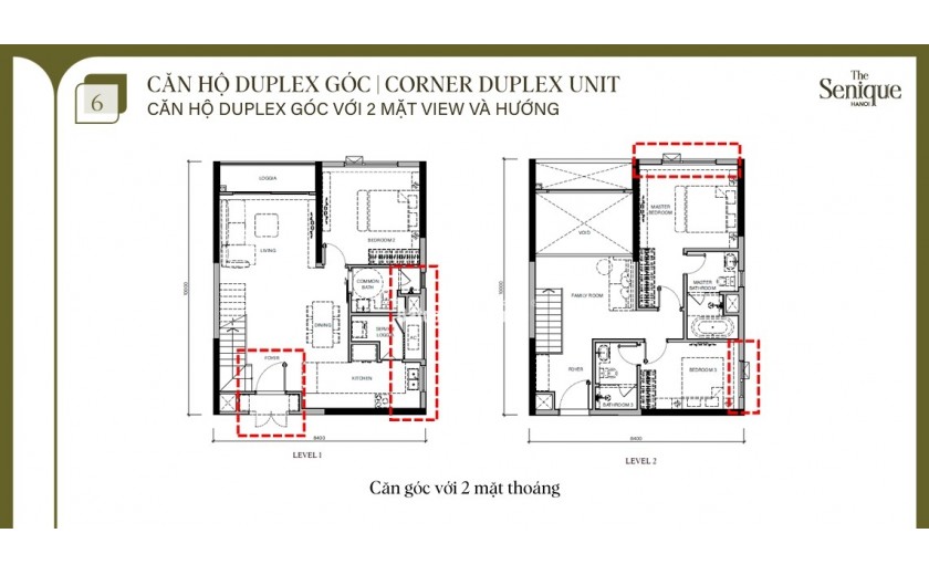 Chính chủ bán căn góc Duplex The Senique tầng đẹp view bể bơi và nhà hát Gia Lâm