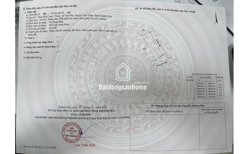 Đón đầu quy hoạch Bắc Vân Phong - Sở hữu ngay đất nền sổ đỏ giá đầu tư cực tốt LH ngay 0905.272.789