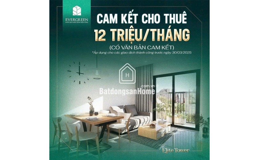 Chỉ với từ 1 tỷ sở hữu đàu tư ngay căn hộ CC Thương Mại Evergreen Bắc Giang!