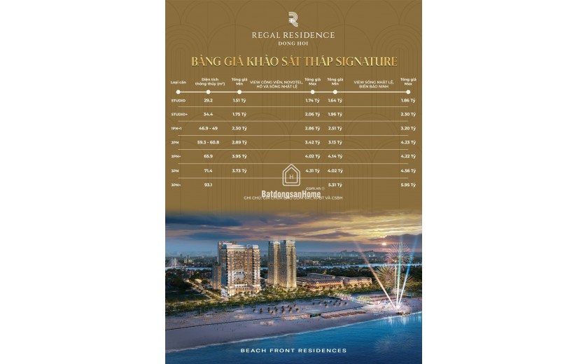 SỞ HỮU CĂN HỘ BIỂN SỔ HỒNG LÂU DÀI REGAL QUẢNG BÌNH