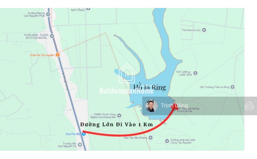 GĐ định cư nước ngoài muốn bán lô view hồ Ia Ring, Chư Sê, Gia Lai. Diện tích 7097m2, MT 43m