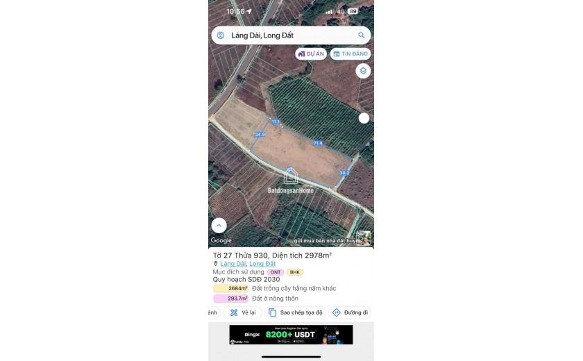 Bán lô đất đẹp 2978m2 (1300m2 thổ) xã Láng dài, Đất đỏ, Bà rịa