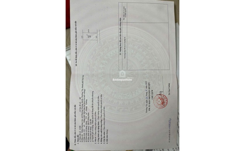 Bán đất Chương lộc - chương dương - hà nội.