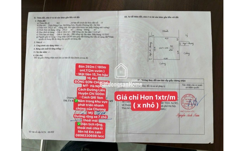 292m đông cựu-phú nghĩa-hà nội