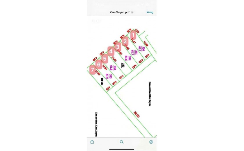 Bán lô góc 2 mặt thoáng Xâm Thị - Hồng Vân
Diện tích :  61.7m2(lô số 1)