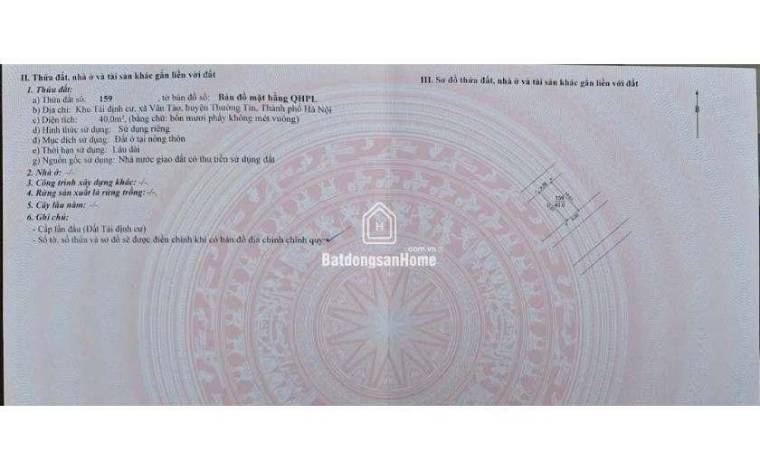 BÁN ĐẤT TÁI ĐỊNH CƯ XÂM ĐỘNG - VÂN TẢO