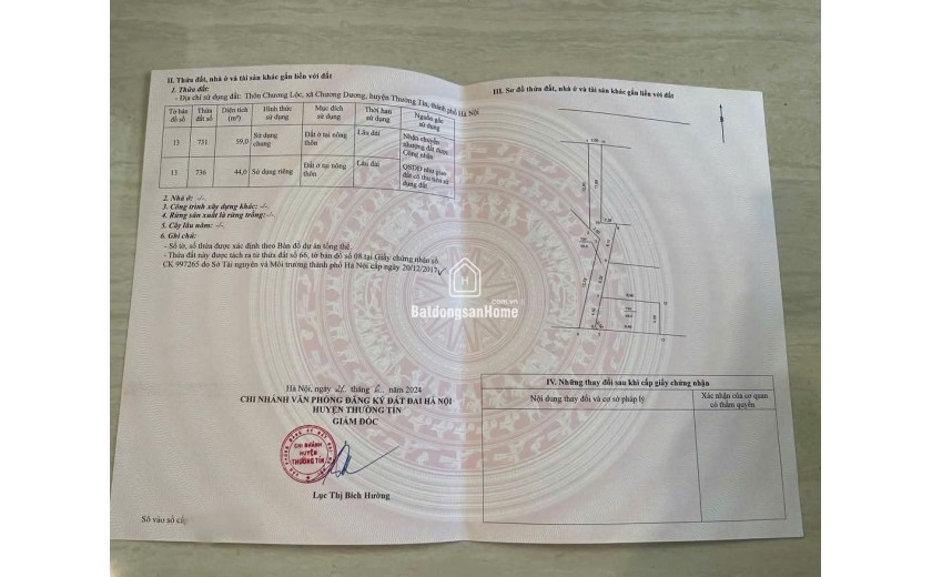 BÁN MẢNH ĐẤT CHƯƠNG DƯƠNG, THƯỜNG TÍN GẦN ĐƯỜNG GOM CAO TỐC CHUẨN BỊ MỞ 