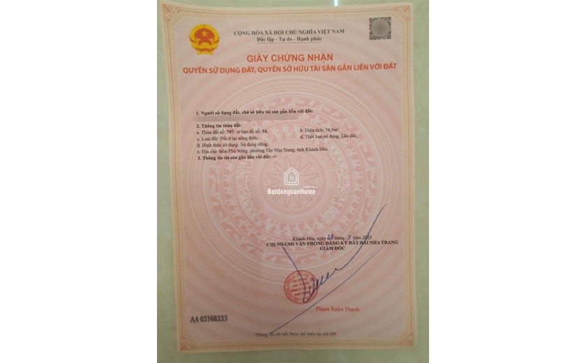 BÁN NHÀ KHU ĐÔ THỊ VĨNH ĐIỀM TRUNG, NHA TRANG, KHÁNH HOÀ