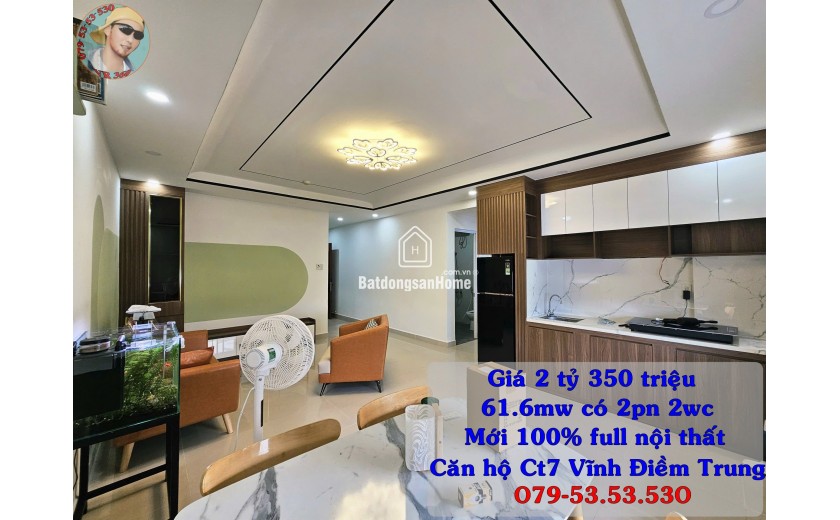 Căn hộ CT7 vinh điềm trung Nha Trang. có riêng sở hưu lâu dài. 2pn 2 wc. giá chỉ 2 ty 350 chính chủ O79-535353O