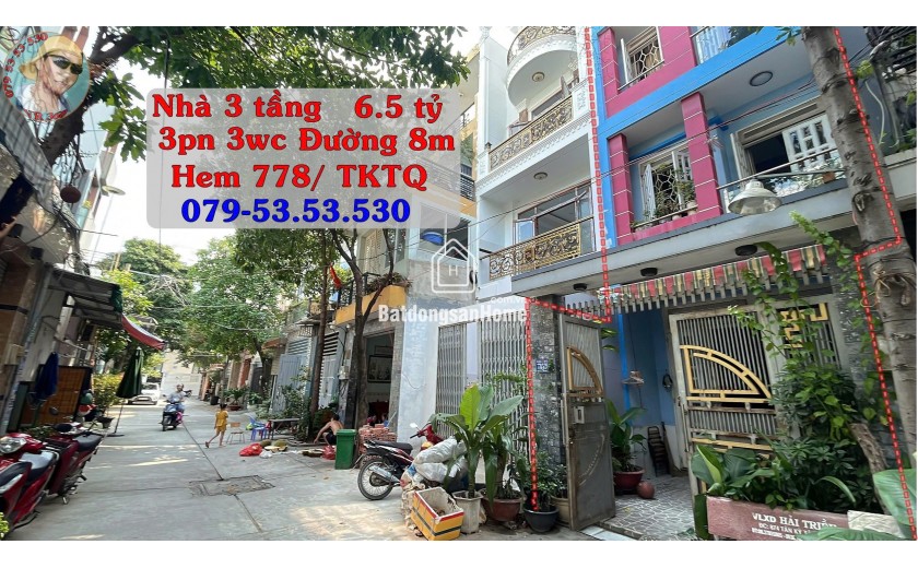 Bán nhà 3 tầng hiện đại, hẻm ô tô 8m, cách Tân Kỳ Tân Quý 1 phút – gần chợ Gò Xoài, trường học, ngân hàng, sổ hồng chính chủ